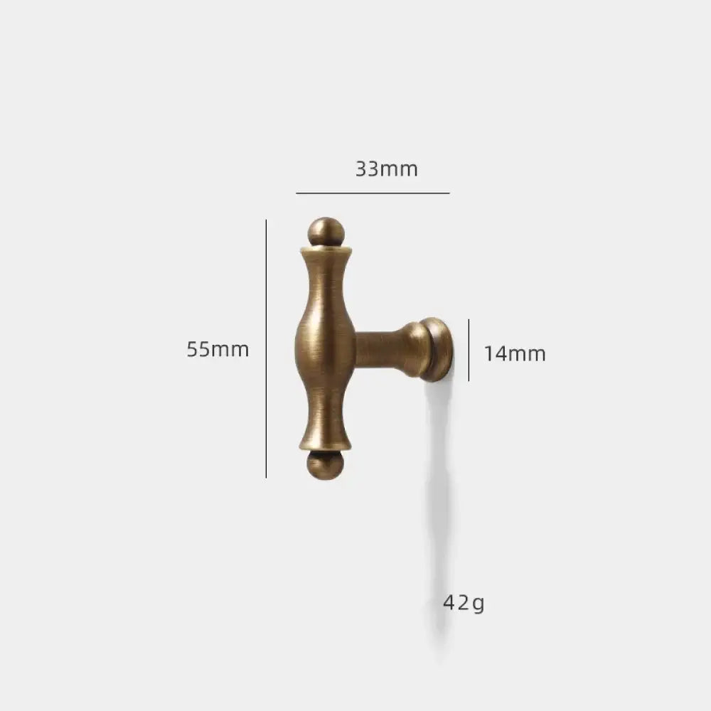 Antique Brass Furniture Cabinet Handle – American Vintage Wardrobe Knob and Drawer Pull 50mm bar Handles