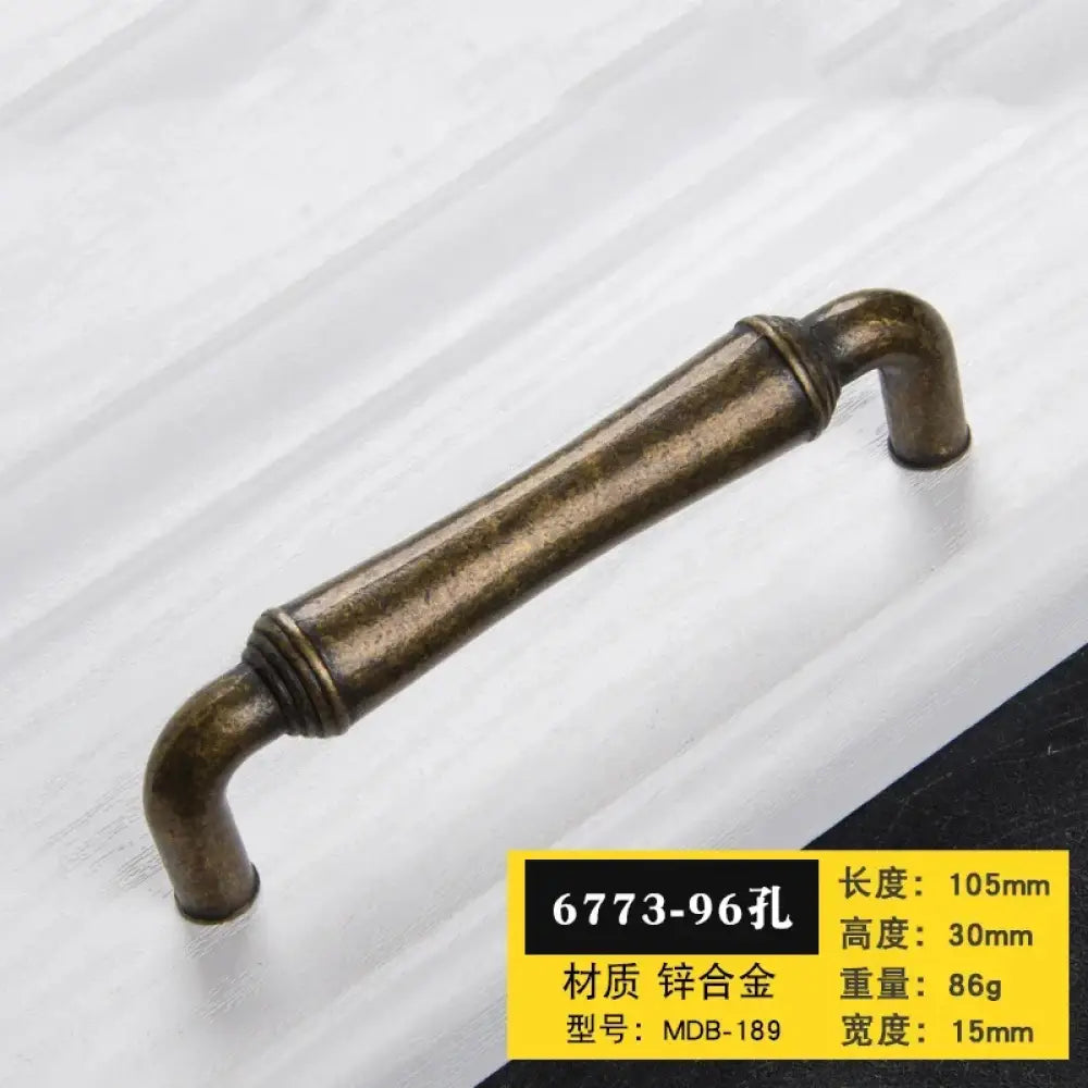 Antique Bronze Cabinet Handles - Retro Drawer Pulls Vintage Zinc Alloy Kitchen Hardware for Furniture Dresser and