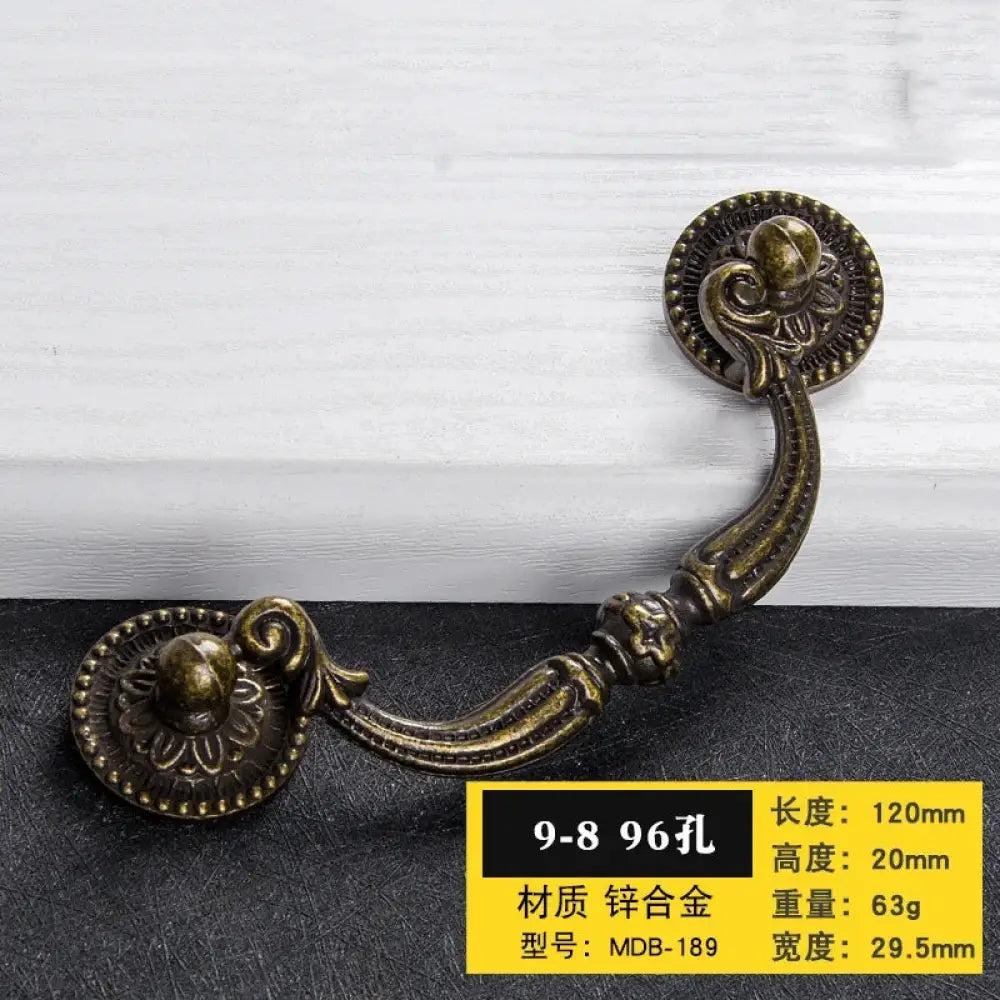 Antique Bronze Cabinet Handles - Retro Drawer Pulls Vintage Zinc Alloy Kitchen Hardware for Furniture Dresser and