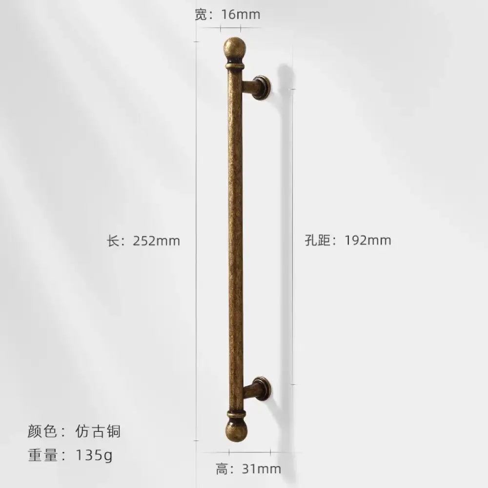 Antique Bronze Wardrobe Door Handles – Zinc Alloy Cabinet Pulls and Drawer Knobs 5066-192mm Handles