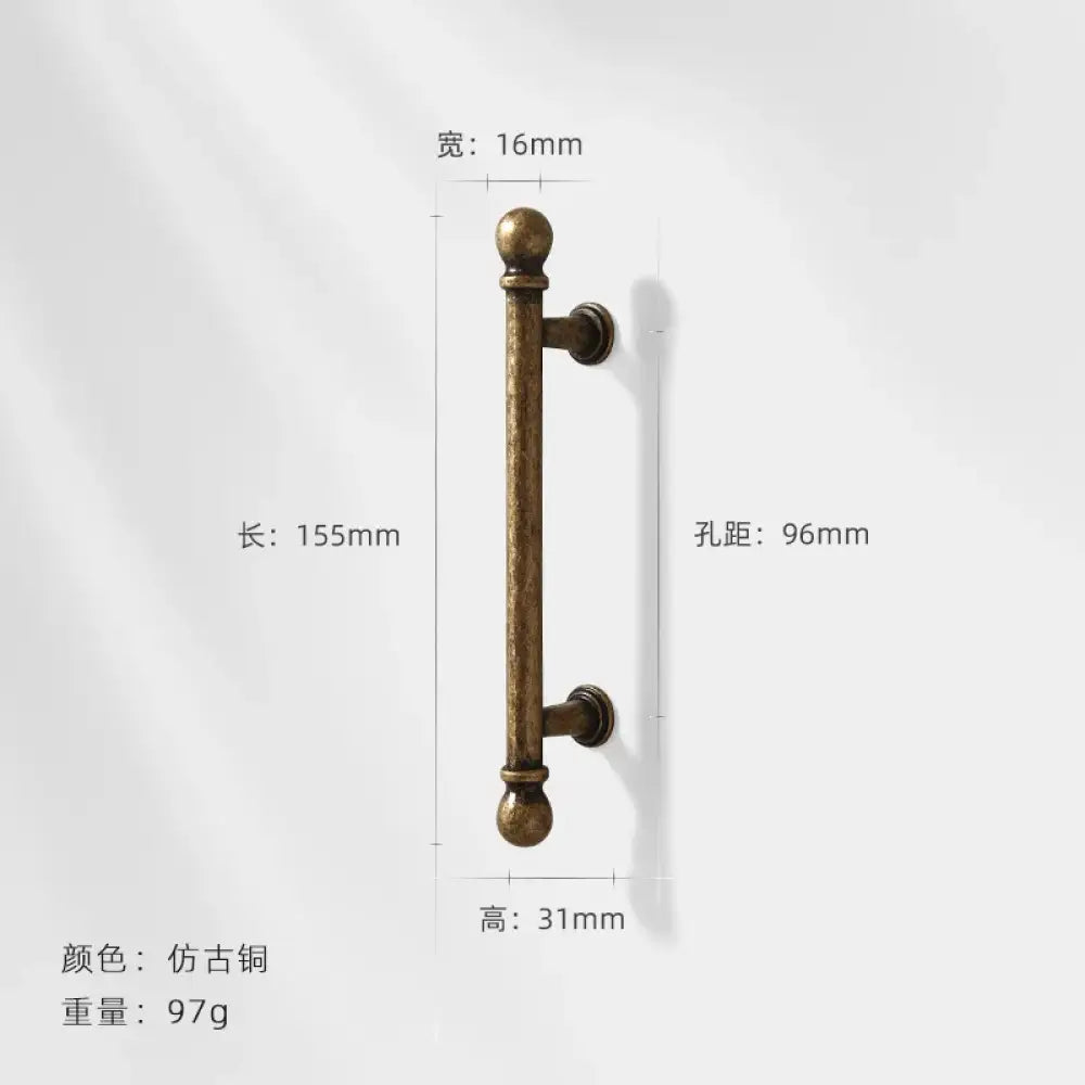 Antique Bronze Wardrobe Door Handles – Zinc Alloy Cabinet Pulls and Drawer Knobs 5066-96mm Handles