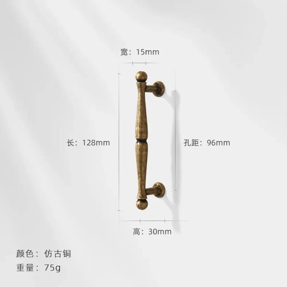 Antique Bronze Wardrobe Door Handles – Zinc Alloy Cabinet Pulls and Drawer Knobs 5068-96mm Handles