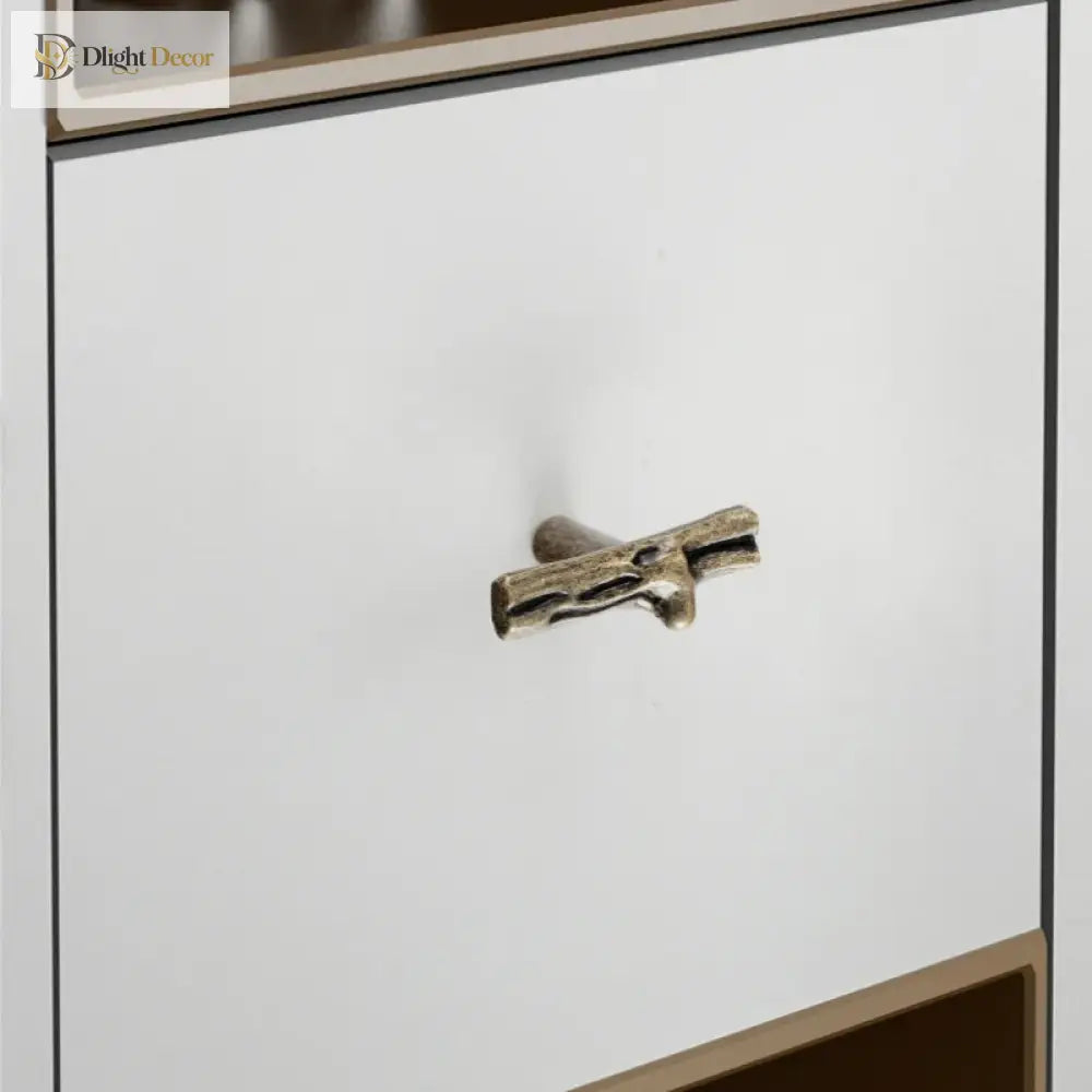 Antique Tree Pole Kitchen Drawer Handles - Zinc Alloy Cabinet Knobs in Bronze Gold and Black Handles