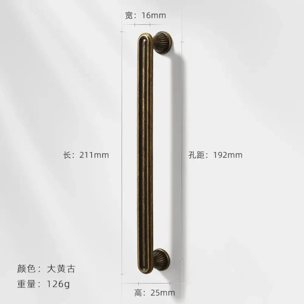Antique Wardrobe Cabinet Handles - Retro Zinc Alloy Drawer Pulls and Knobs for Kitchen and Furniture 7056 192mm Handles