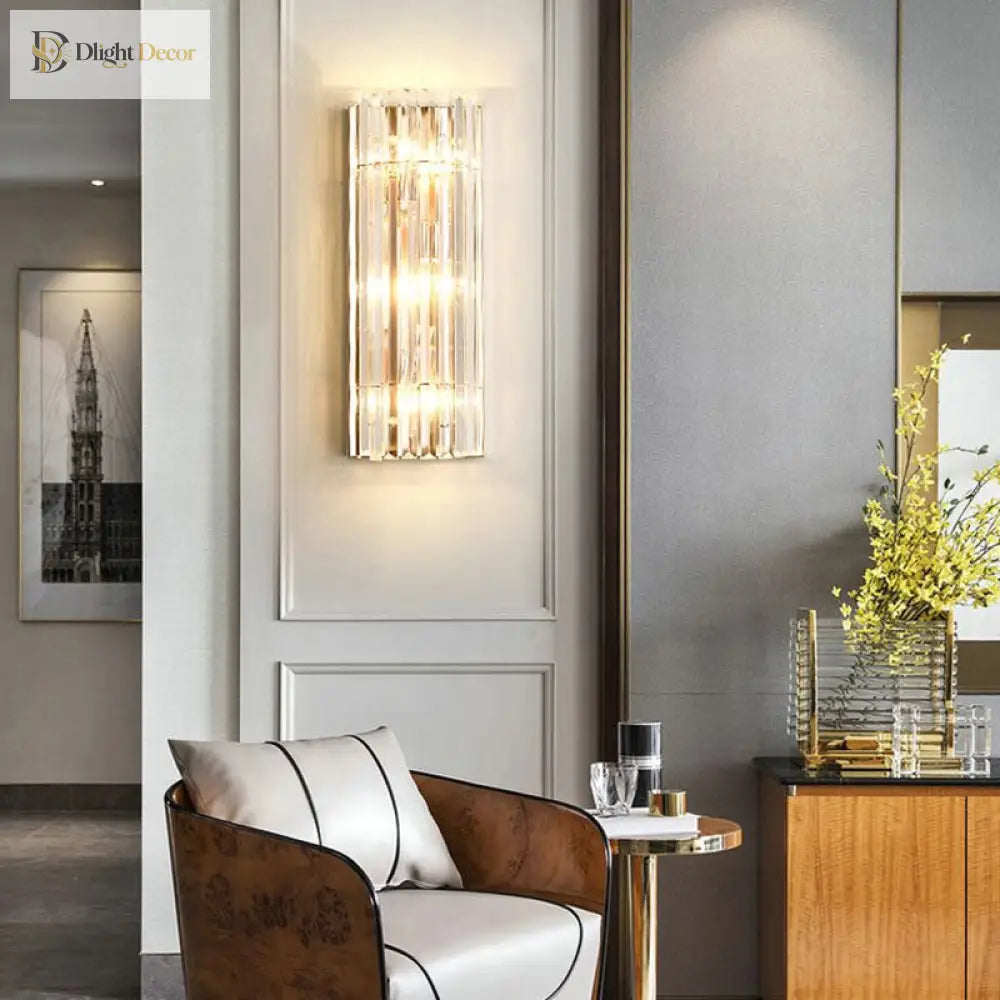 Ariana’s Golden Embrace: Sparkling Elegance Meets Modern Functionality Wall Light