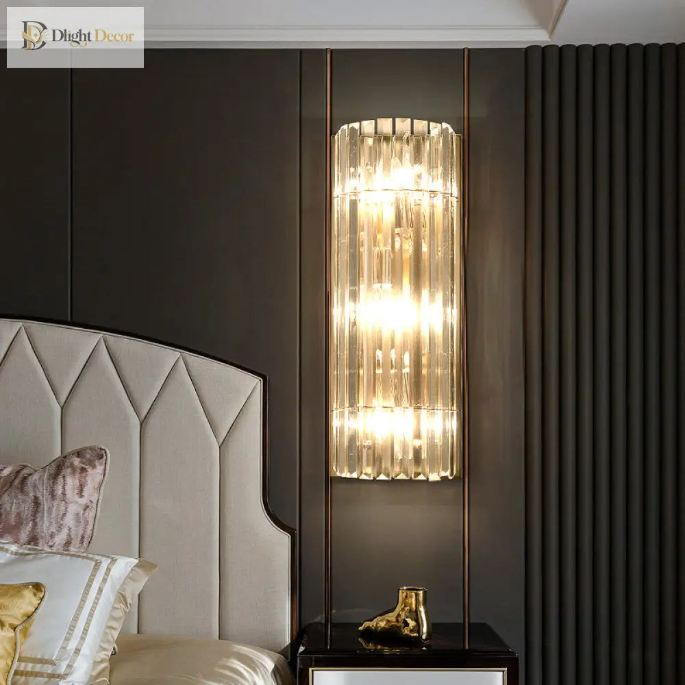 Ariana’s Golden Embrace: Sparkling Elegance Meets Modern Functionality Wall Light