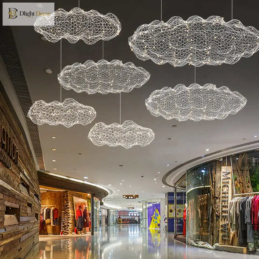 Art Decor Hollow Cloud Pendant Lights - Danish Design Firefly Chandelier For Living Rooms Bedrooms