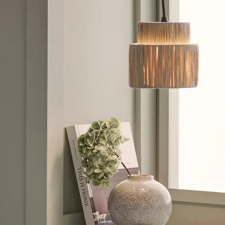 Artful Hand - Knitted Rattan Pendant Lamp - Elegant Lighting For Living Rooms And Bedrooms Lights