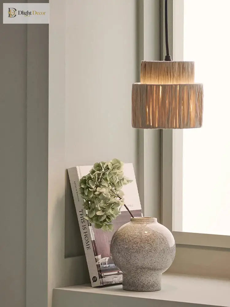 Artful Hand - Knitted Rattan Pendant Lamp - Elegant Lighting For Living Rooms And Bedrooms Lights
