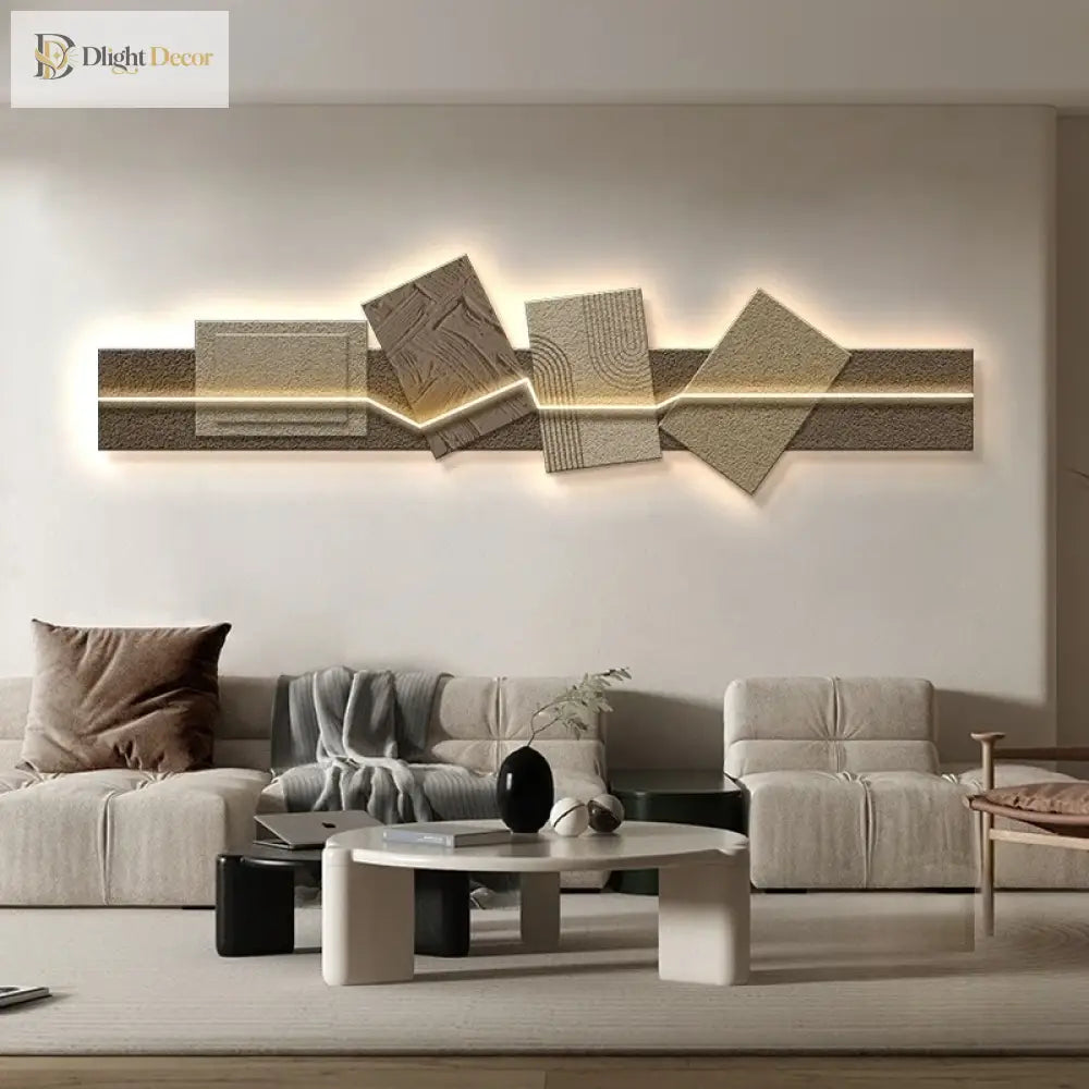 Dlight Decor Artistic Wood Crystal Wall Glow Light Wall Art