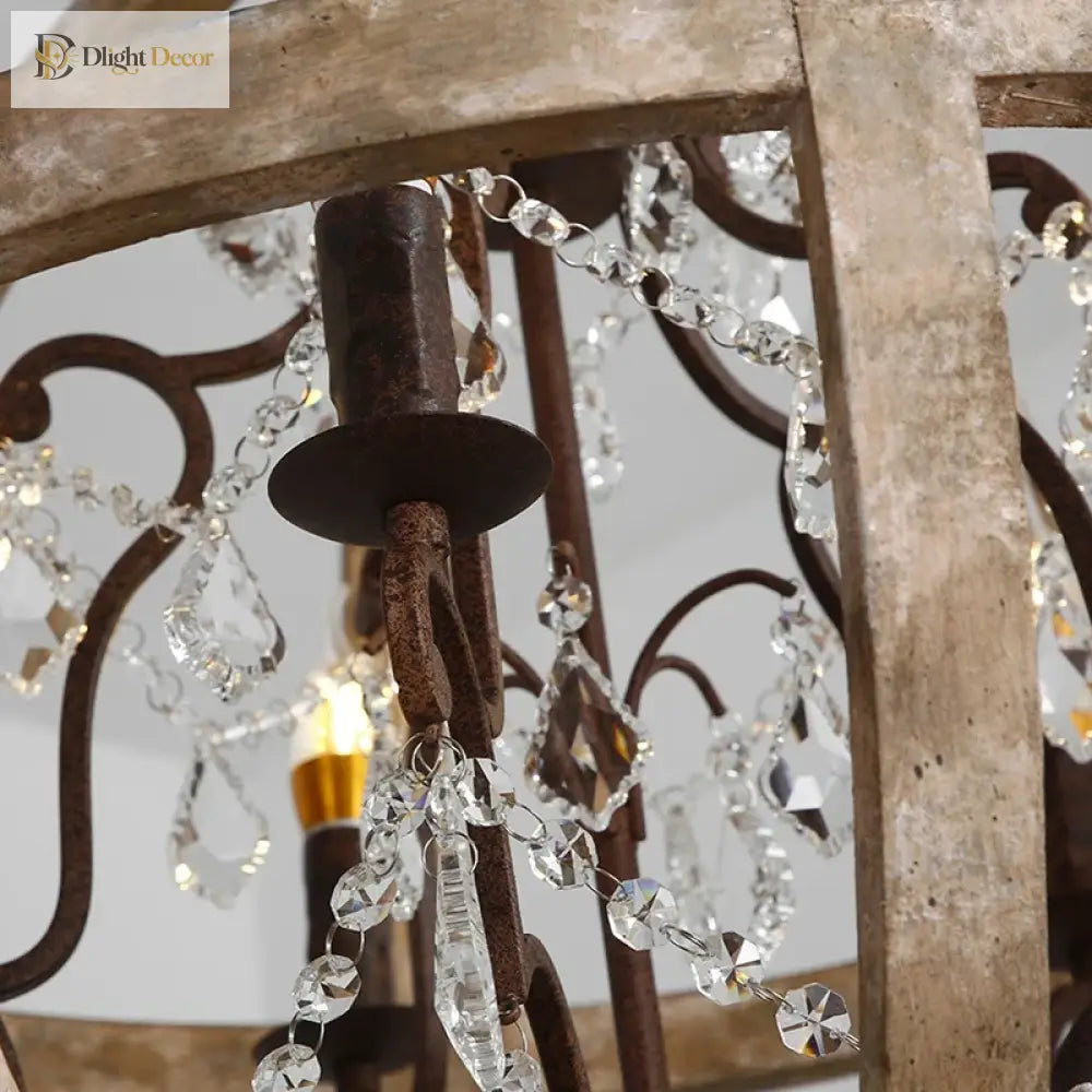 Astra - Retro Solid Wood Led Hanging Chandelier Pendant Light