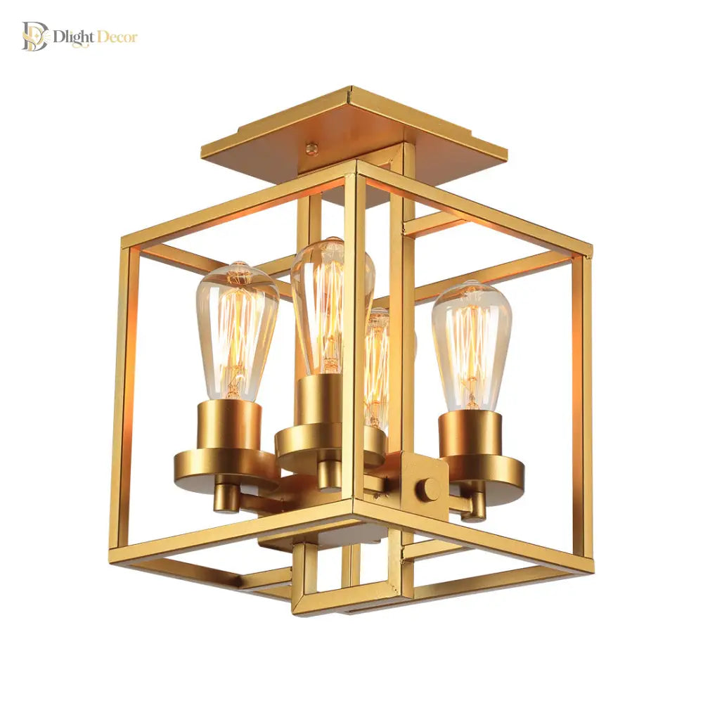 Aubrie Square Ceiling Light - Industrial Style For Modern Living Fixtures