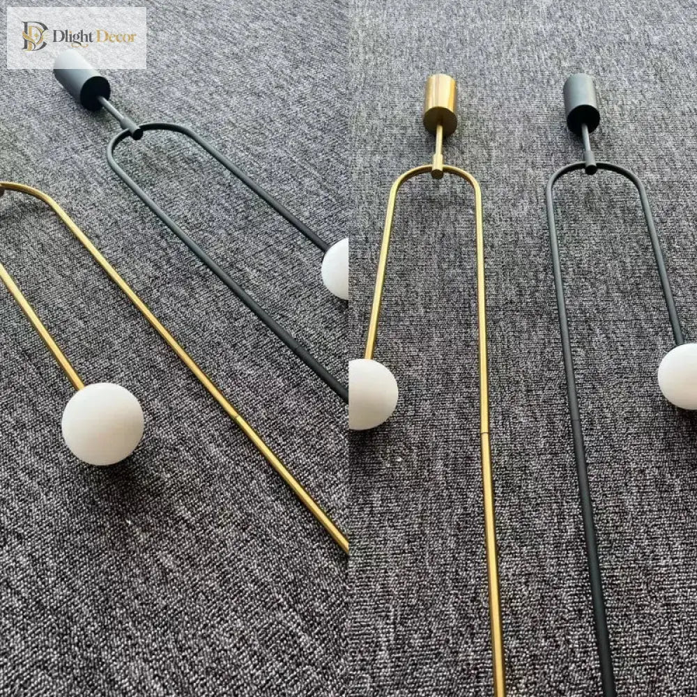 Modern Glass Ball Pendant Light - Led Bedside Hanging Lighting For Nordic Golden Luxury Decor In