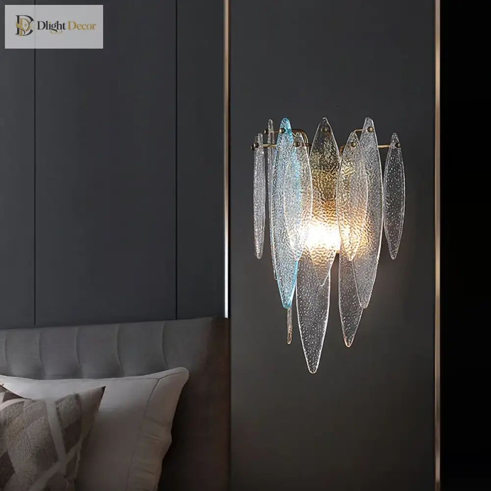 Ava - Modern Art Multicolored Glass Wall Lamp Aisle Luxury Sofa Background Living Room Hotel