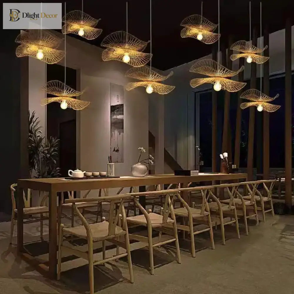 Bamboo Woven Chandeliers - Natural Rattan Elegance For Your Kitchen And Living Room Pendant Lights