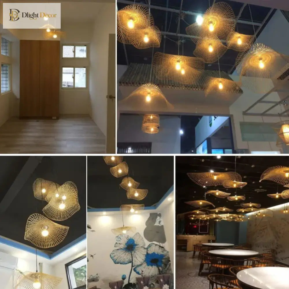 Bamboo Woven Chandeliers - Natural Rattan Elegance For Your Kitchen And Living Room Pendant Lights