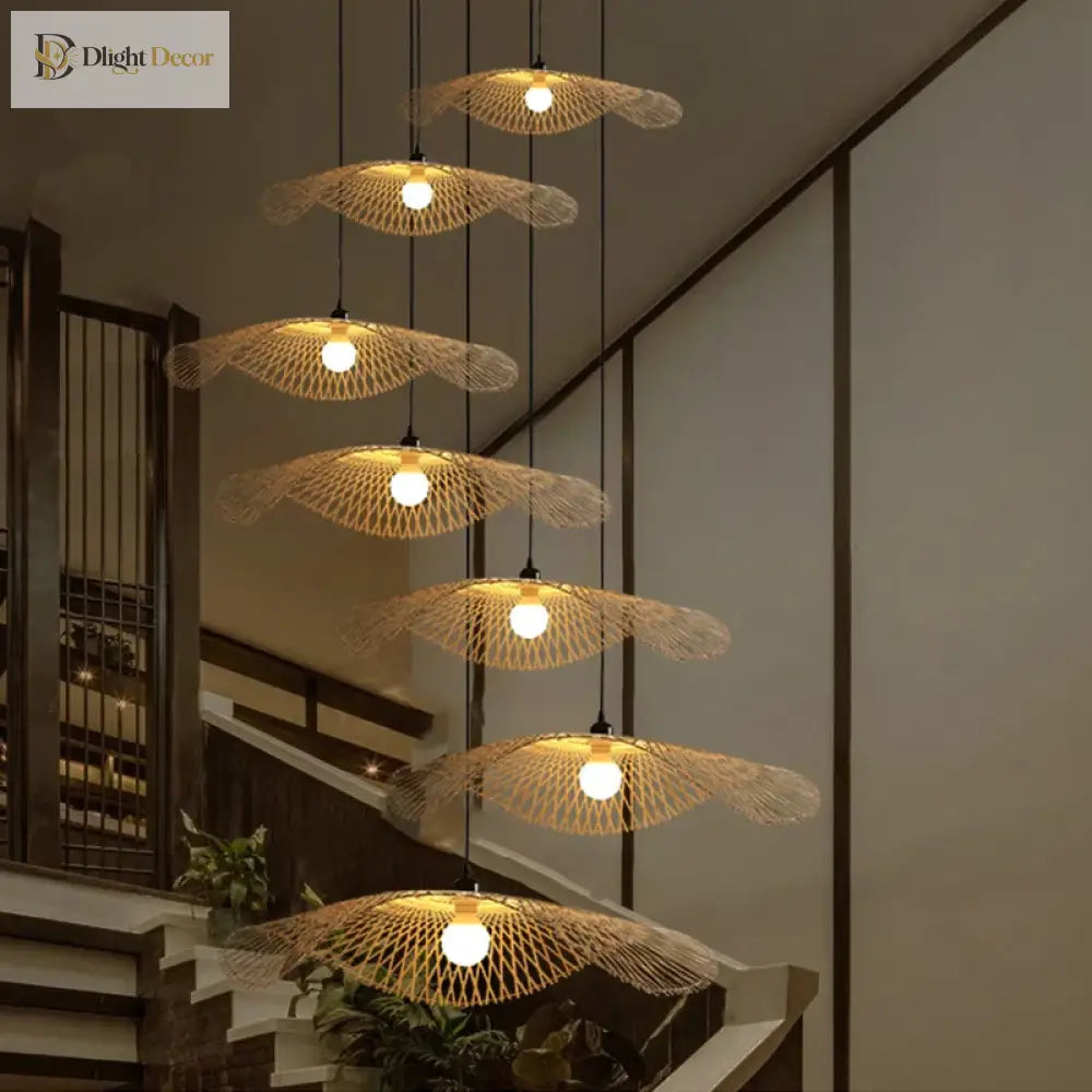 Bamboo Woven Chandeliers - Natural Rattan Elegance For Your Kitchen And Living Room Pendant Lights