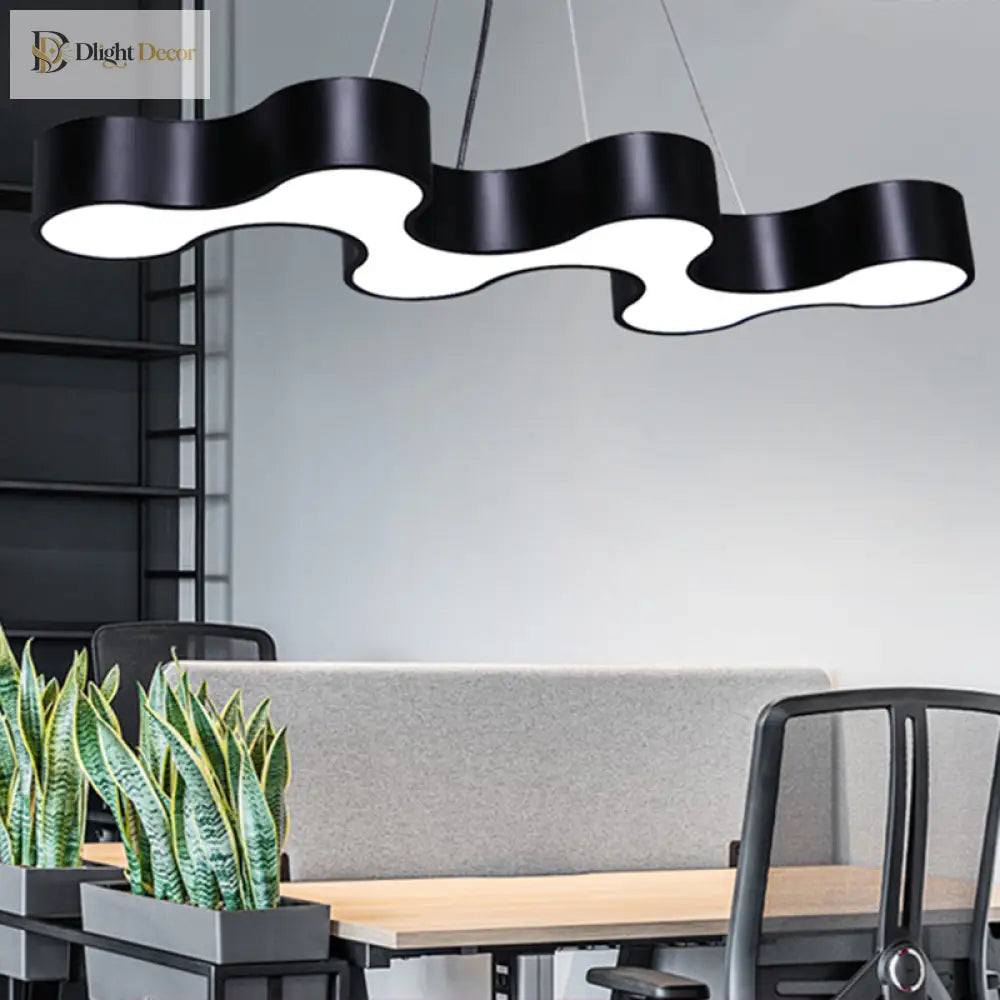 Blake - Modern Led Pendant Light With Irregular Shade (Black Or White) Lighting