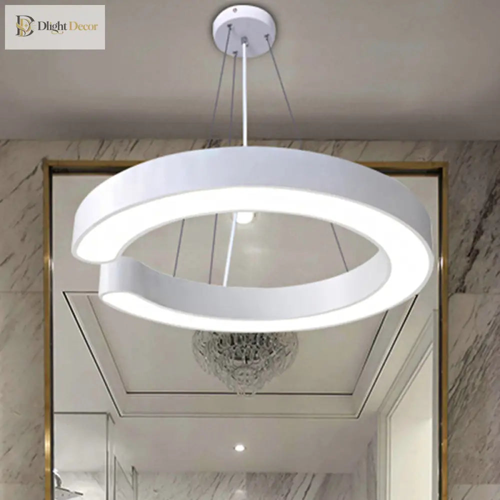 Blake’s Bold C - Curve: Modern Led Pendant Lamp In Black Or White Ceiling Light