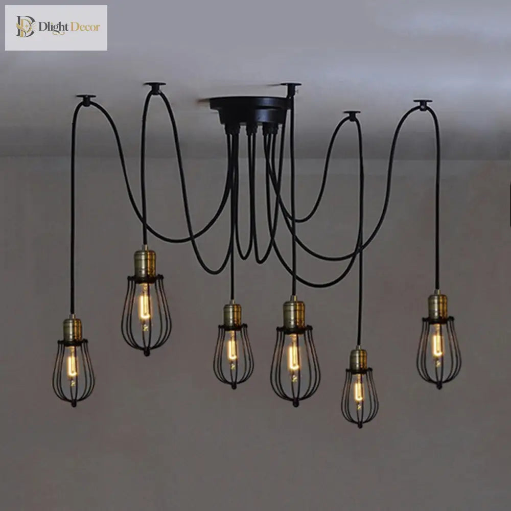 Blake Enduring Elegance - Vintage Black Spider Pendant Lamp Ceiling Light Fixtures