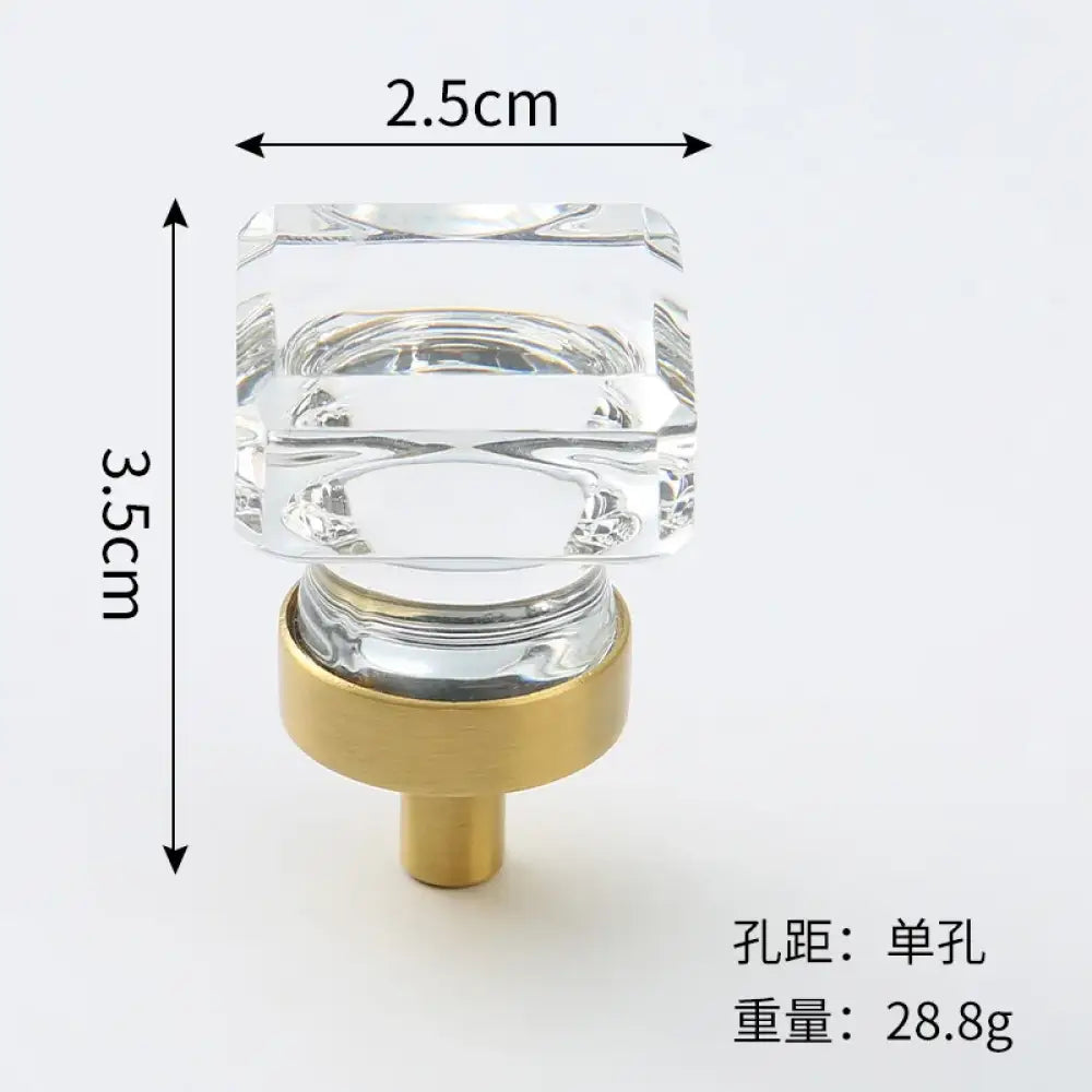 Brass Crystal Cupboard Cabinet Handle Kitchen Drawer Knobs Light Luxury Furniture Hardware Transparent Handle Home