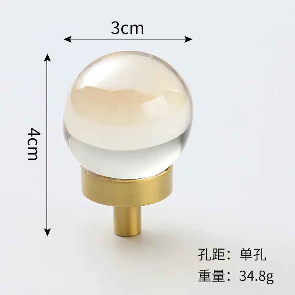 Brass Crystal Cupboard Cabinet Handle Kitchen Drawer Knobs Light Luxury Furniture Hardware Transparent Handle Home