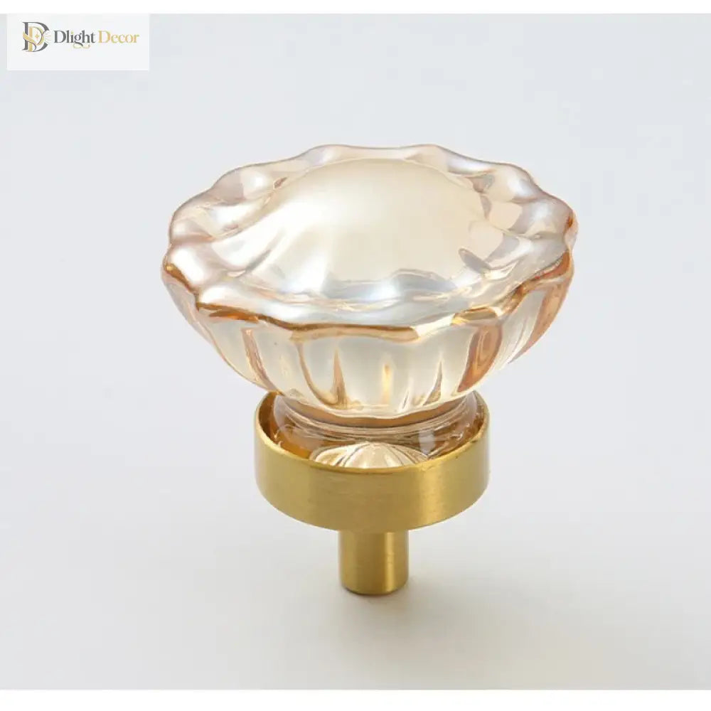 Brass Crystal Cupboard Cabinet Handle Kitchen Drawer Knobs Light Luxury Furniture Hardware Transparent Handle Home