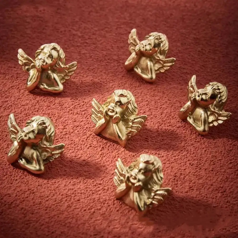 Brass European Angel Cabinet Handles - Vintage Gold Knobs for Wardrobes Dressers and Drawers Knobs