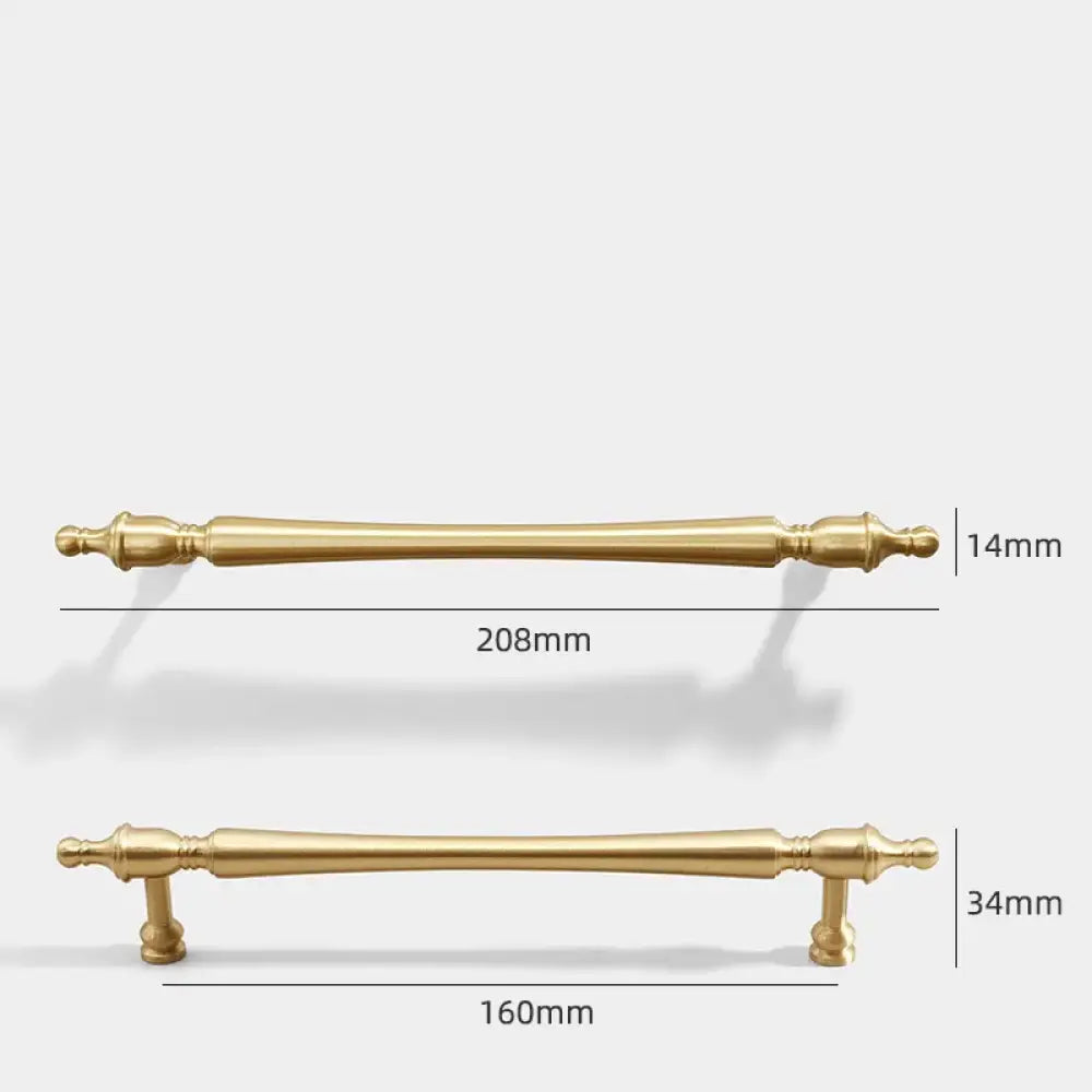 Brass Furniture Handles – French Wardrobe Cabinet and Drawer Knobs in Gold 208x160mm Handles