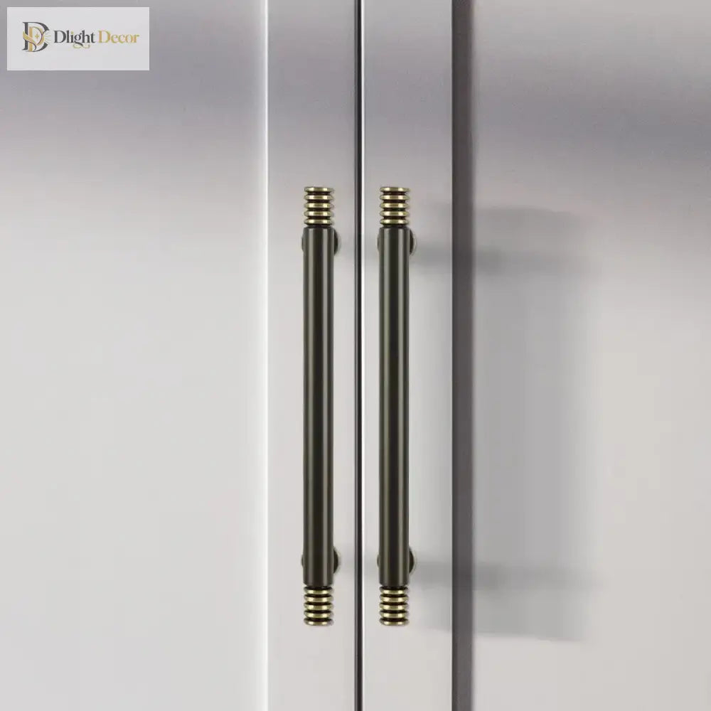 Brass Kitchen Cabinet Handles – Gold Textured Drawer Knobs and Door Bar Handles Handles