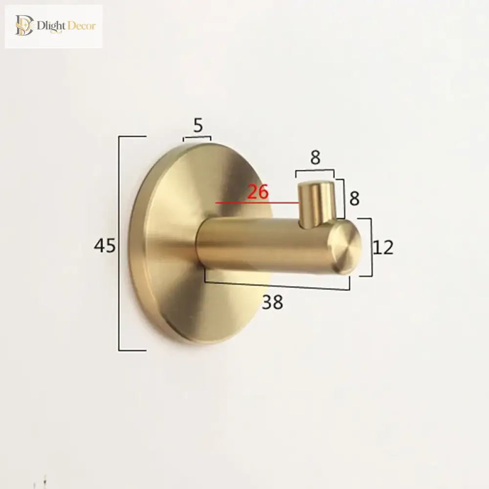 Brass Wall Hook – Gold and Black Towel Hanger for Bathroom Kitchen and Bedroom Storage wall Hook