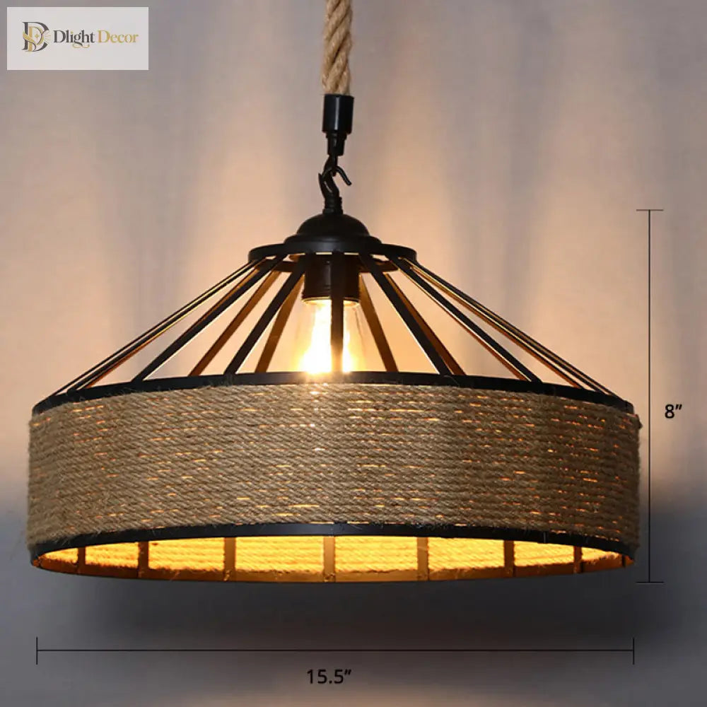 Brielle Charm With The Farmhouse Hemp Rope Pendant Light Lights