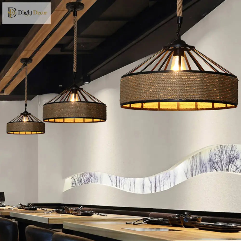 Brielle Charm With The Farmhouse Hemp Rope Pendant Light Lights