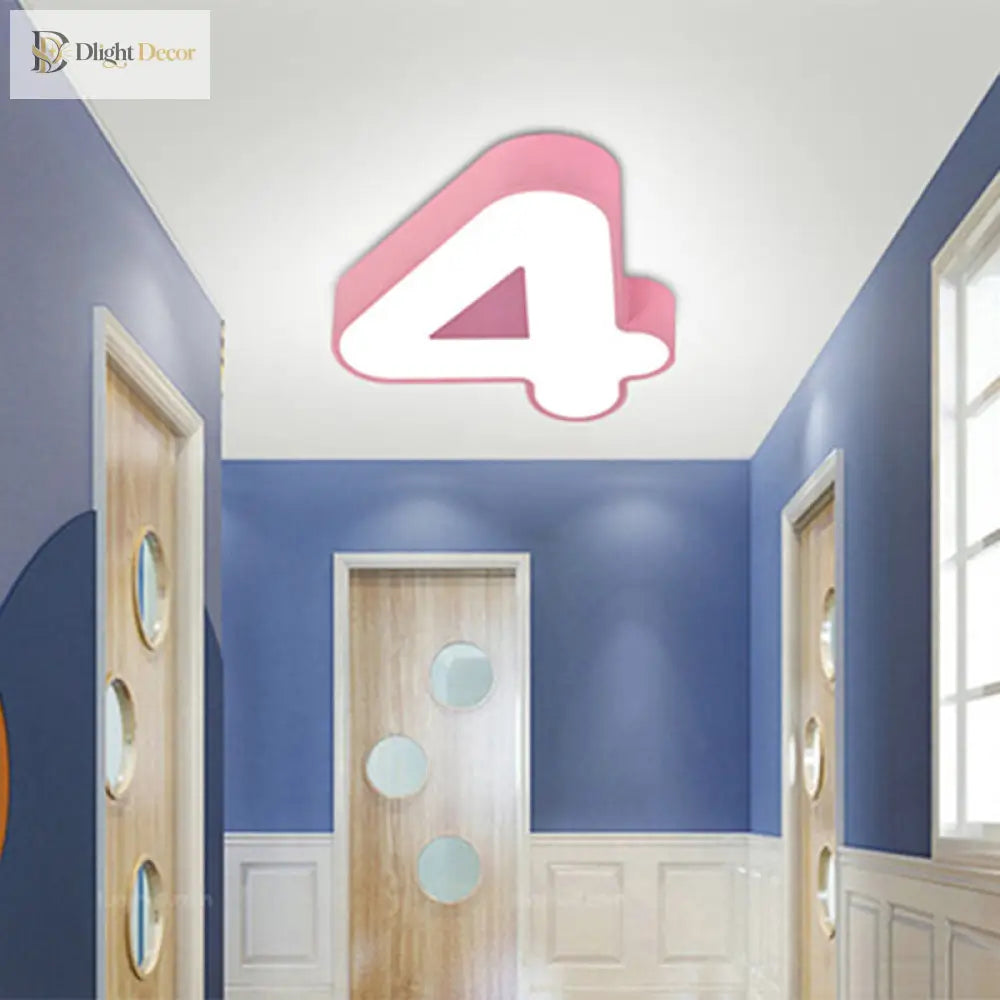 Brighten Your Space With Playful Arabic Numerals: Led Flush Mount Light Ceiling
