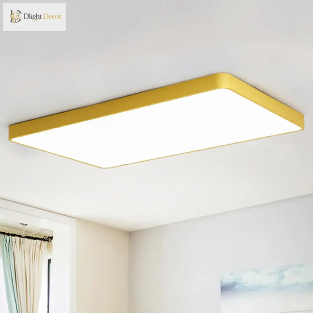 Brighten Your Space With Fun And Color: The Macaron Rectangular Flush Mount Ceiling Light