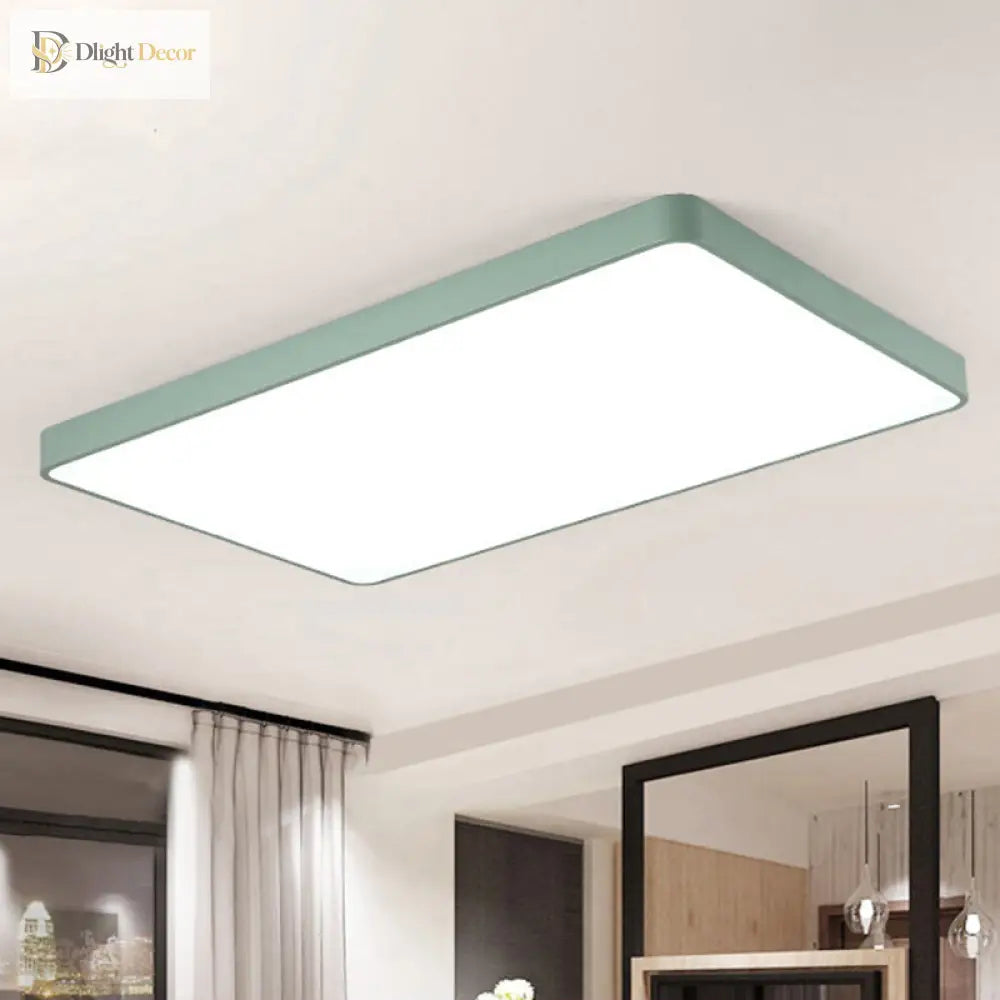 Brighten Your Space With Fun And Color: The Macaron Rectangular Flush Mount Ceiling Light