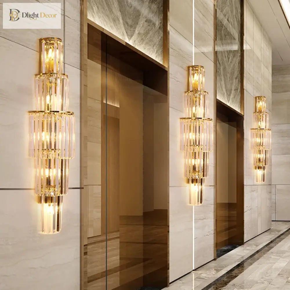 Brooklyn Hotel Lobby Crystal Wall Lamp - Luxurious Lighting For Elegance And Style Wall Lamp