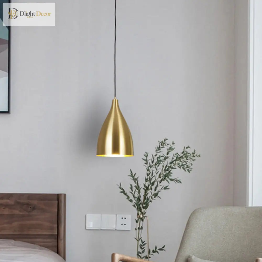 Brooklynn Elegance Meets Dazzling Illumination: The Gold Plated Metal Bullet Pendant Lamp