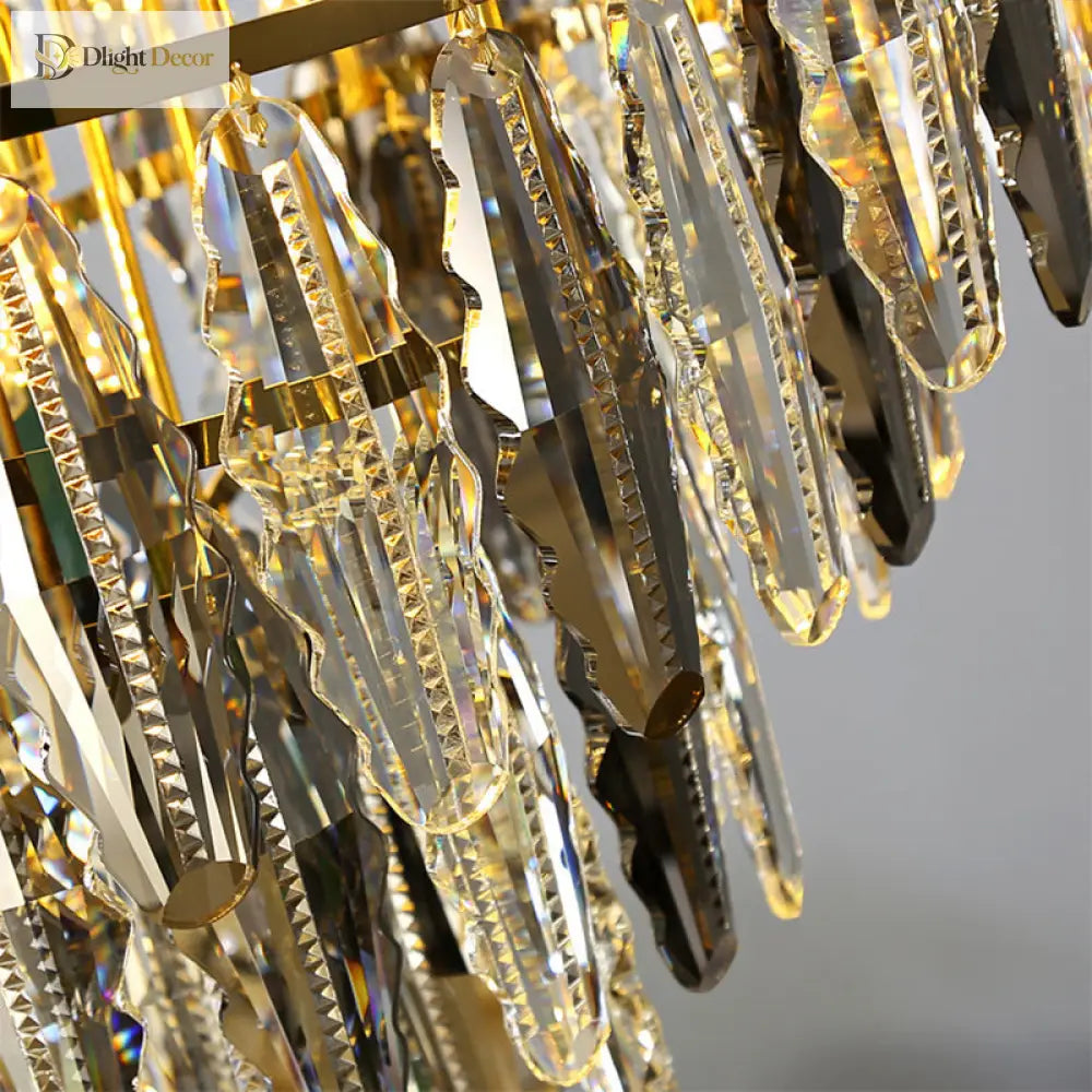Brynlee Elegance Blooms: Crystal Leaf Pendant Light Chandelier