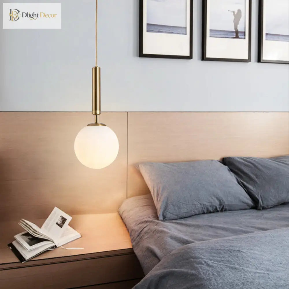 Brynn Modern White Glass Globe Pendant: Illuminate Your Space With Timeless Elegance