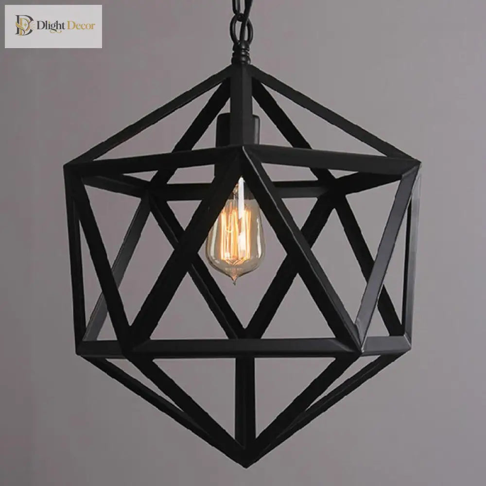 Captivating Geometry Meets Industrial Charm: The Geometric Hanging Lamp