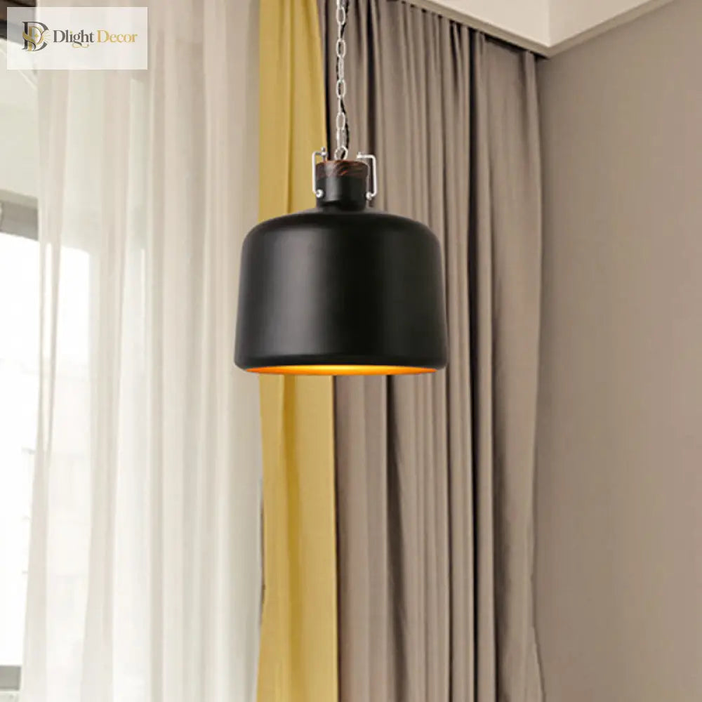 Carter - Industrial Bucket Pendant Light (Black/White 1 - Light)