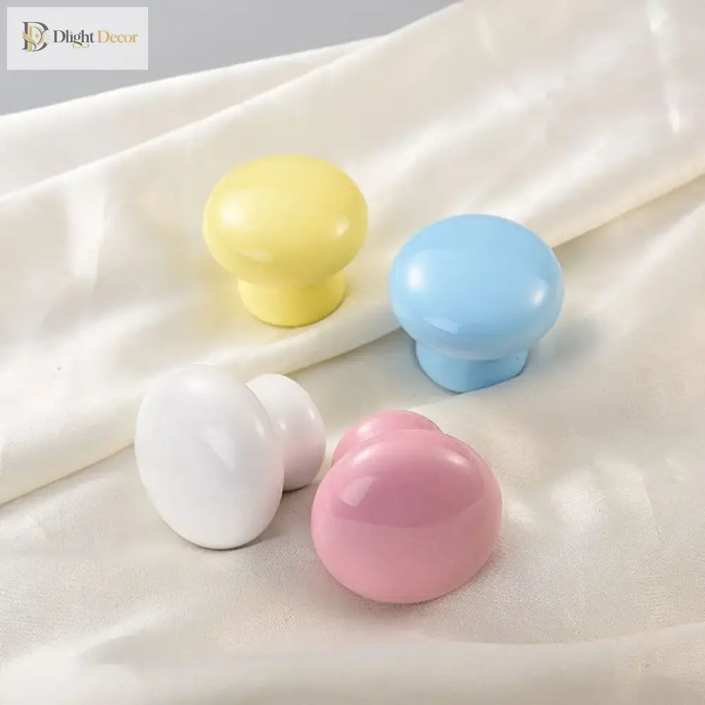 Cartoon Ceramic Cabinet Handles – Single Hole Circular Knobs for Children’s Room Furniture Knobs
