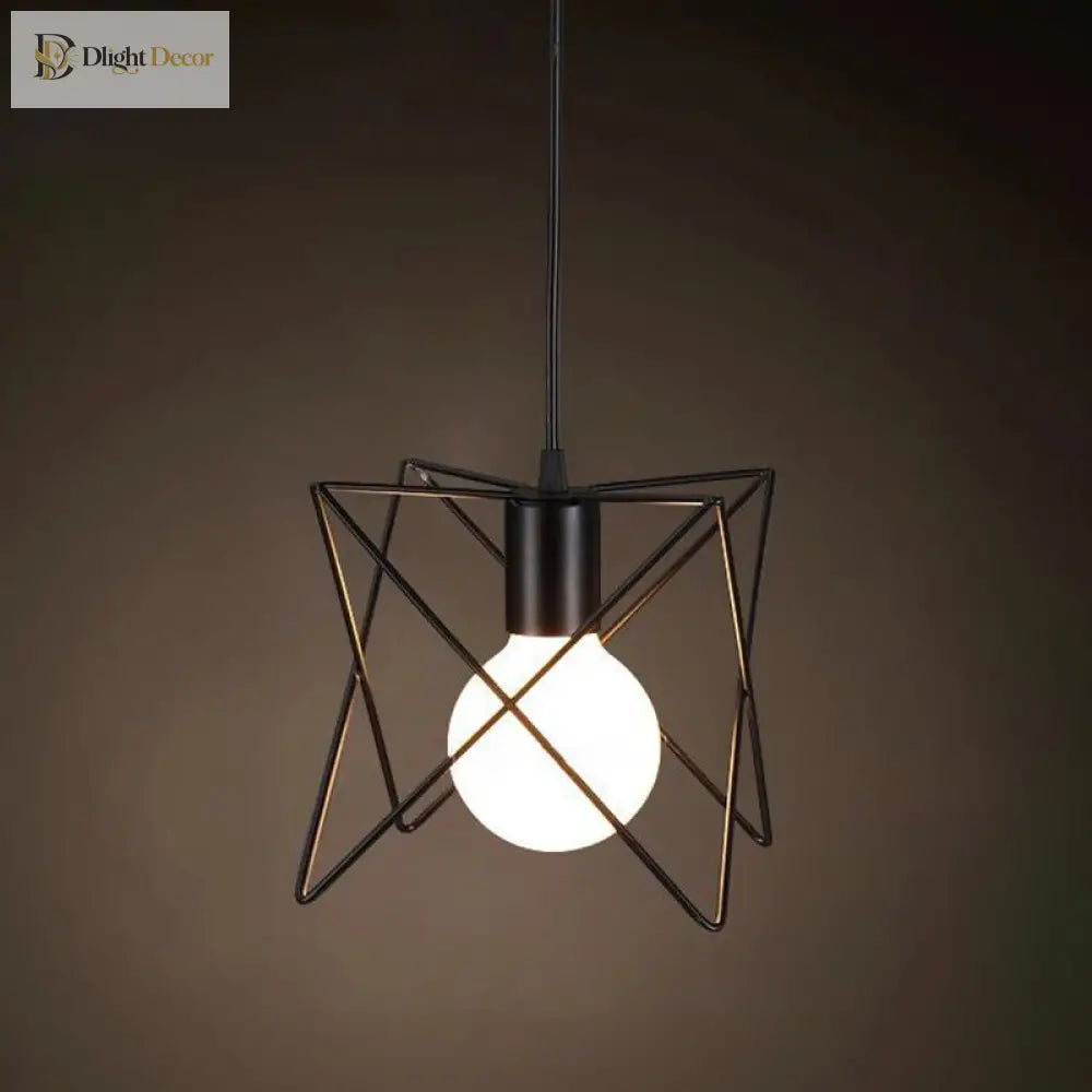 Catherine - Adjustable Industrial Pendant Light With Metal Cage (Various Shapes)