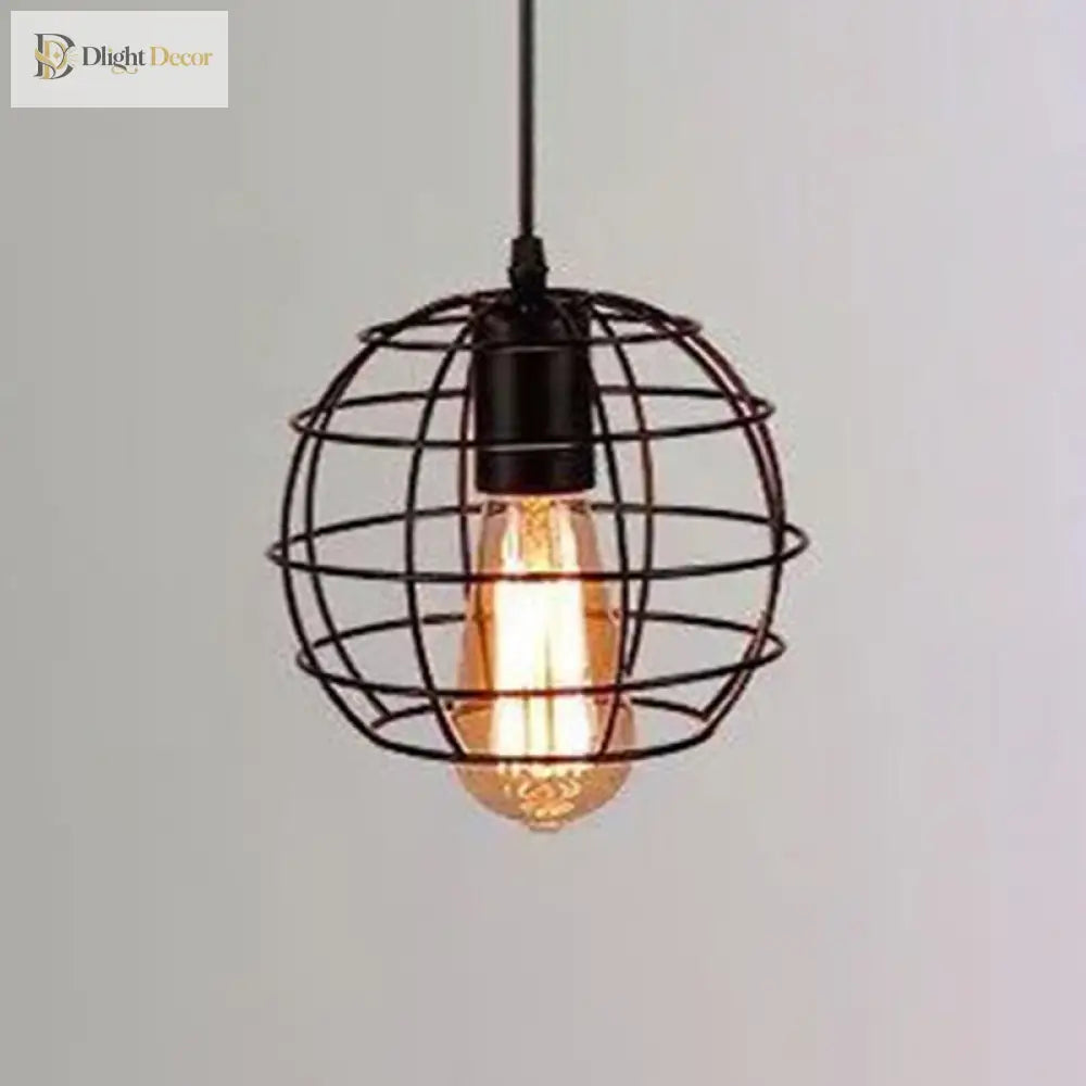 Catherine - Adjustable Industrial Pendant Light With Metal Cage (Various Shapes)
