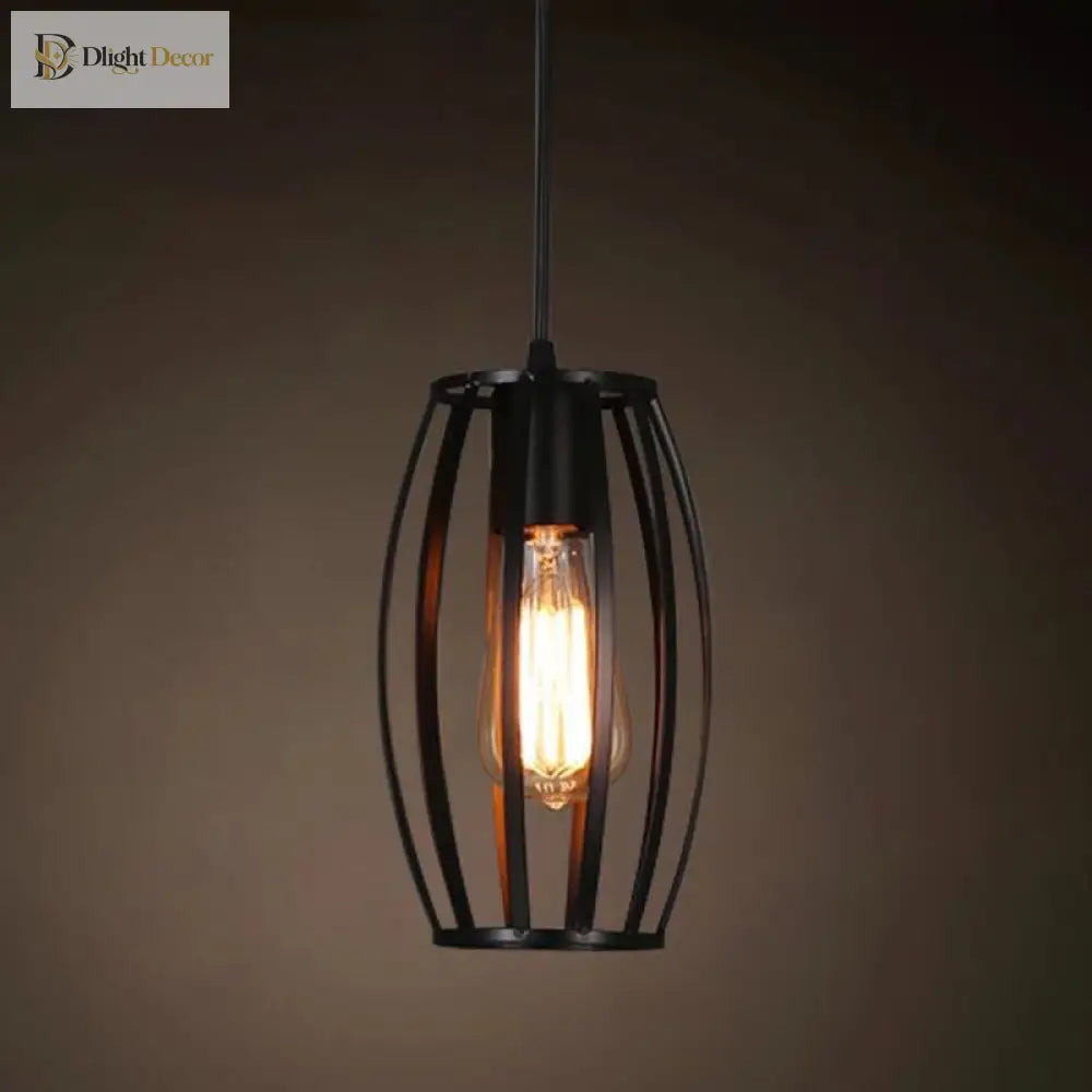 Catherine - Adjustable Industrial Pendant Light With Metal Cage (Various Shapes)
