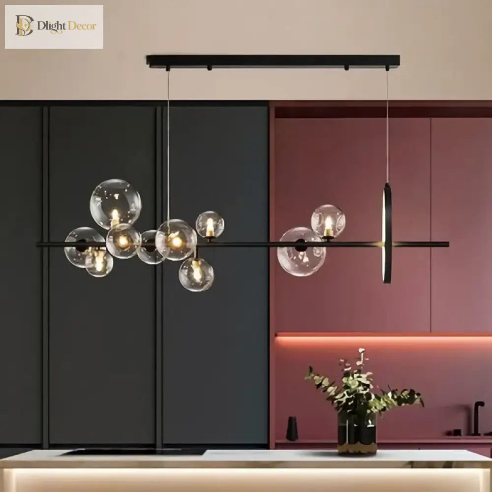 Contemporary Led Glass Ball Pendant Lamps - Elegant Lighting For Dining Kitchen And Home Decor