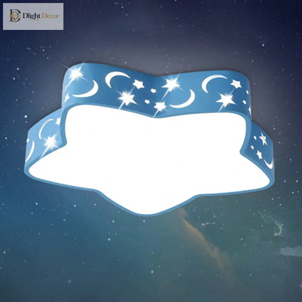 Celestial Cuddles: Sparkling Starry Night Led Ceiling Light For Kids