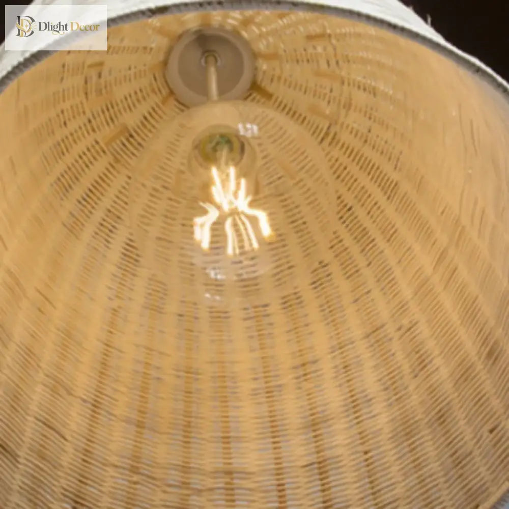 Chinese Creative Hand - Woven Rattan Art Led Pendant Lamp - Retro Decorative Lighting For