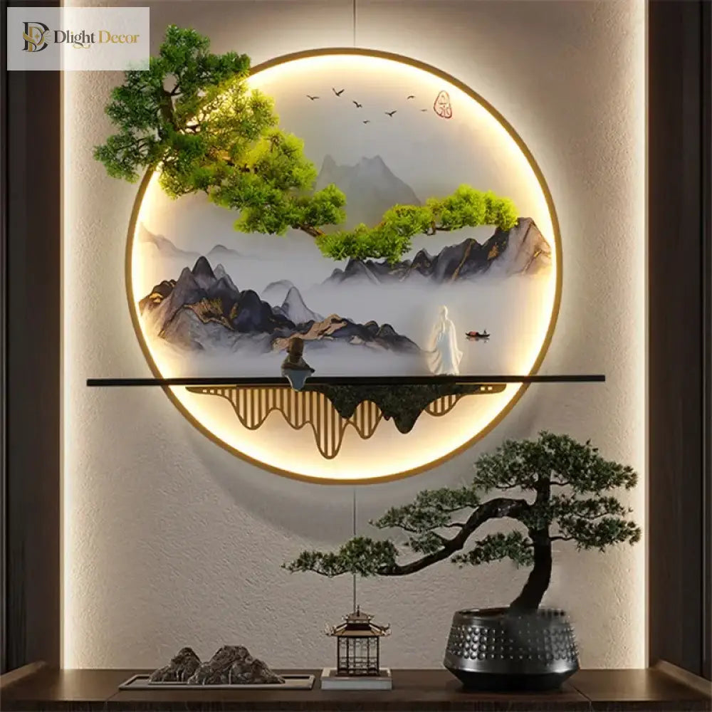 Dlight Decor Chinese Landscape LED Wall Glow Wall Art